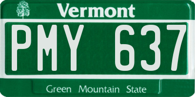 VT license plate PMY637