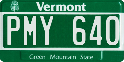 VT license plate PMY640