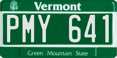 VT license plate PMY641