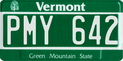 VT license plate PMY642