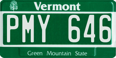 VT license plate PMY646