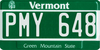 VT license plate PMY648