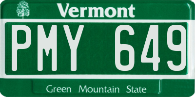 VT license plate PMY649