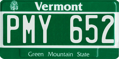 VT license plate PMY652