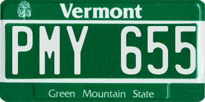 VT license plate PMY655