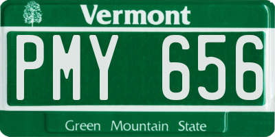 VT license plate PMY656