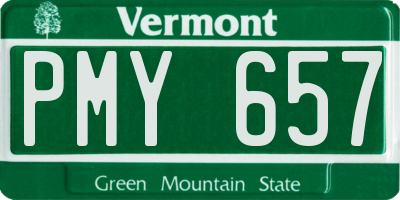 VT license plate PMY657