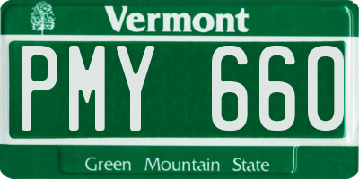 VT license plate PMY660