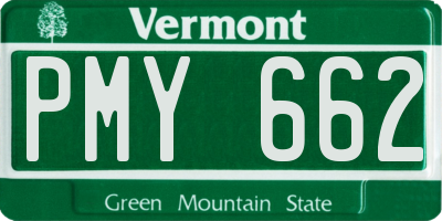 VT license plate PMY662