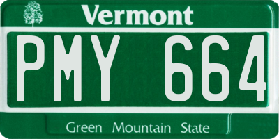 VT license plate PMY664