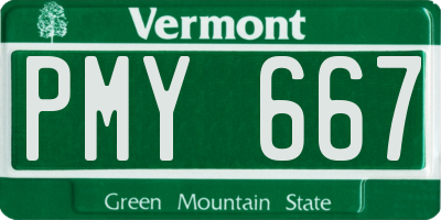 VT license plate PMY667