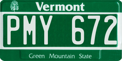 VT license plate PMY672