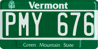 VT license plate PMY676