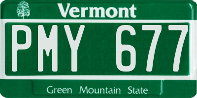 VT license plate PMY677