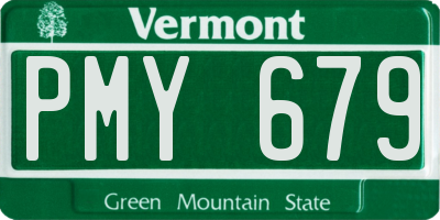 VT license plate PMY679