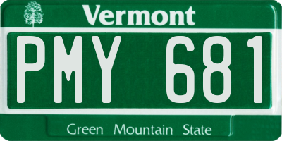 VT license plate PMY681
