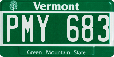 VT license plate PMY683