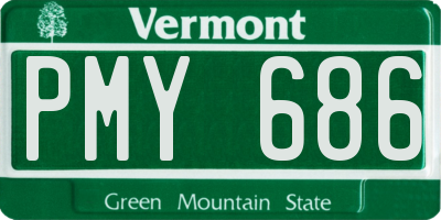 VT license plate PMY686