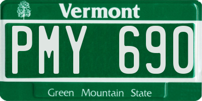 VT license plate PMY690