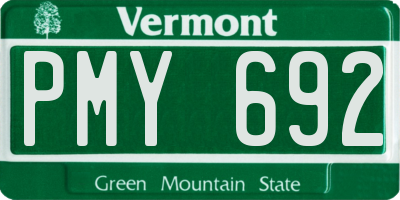 VT license plate PMY692