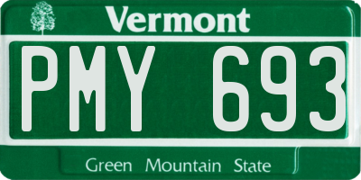 VT license plate PMY693