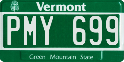 VT license plate PMY699