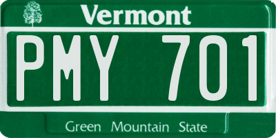 VT license plate PMY701