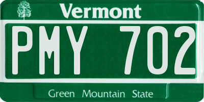 VT license plate PMY702