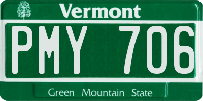 VT license plate PMY706