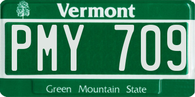 VT license plate PMY709