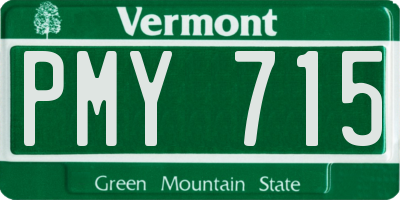 VT license plate PMY715