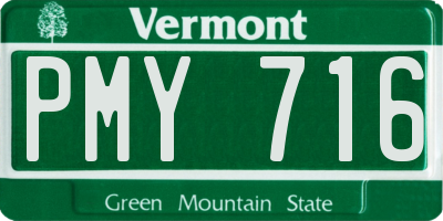 VT license plate PMY716