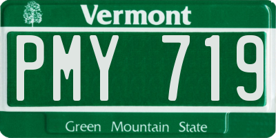 VT license plate PMY719