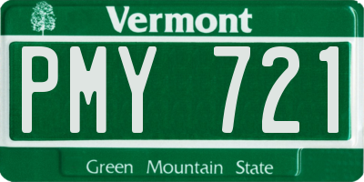 VT license plate PMY721