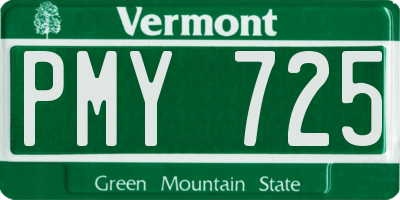 VT license plate PMY725