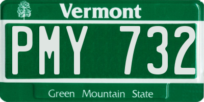 VT license plate PMY732
