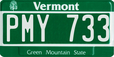 VT license plate PMY733