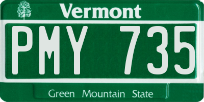 VT license plate PMY735