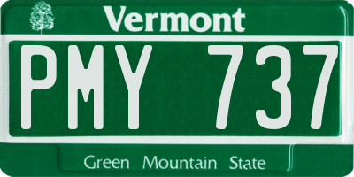 VT license plate PMY737