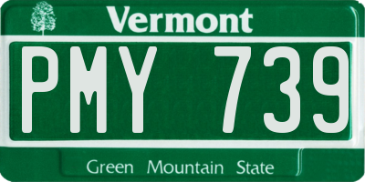 VT license plate PMY739