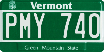 VT license plate PMY740