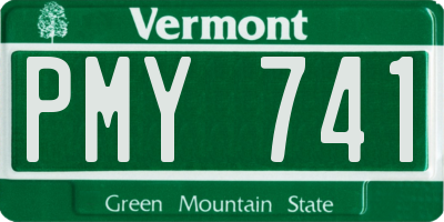 VT license plate PMY741