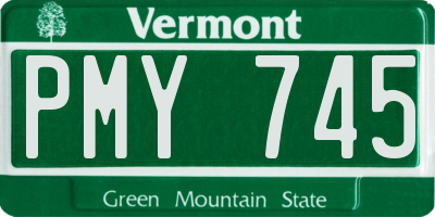VT license plate PMY745