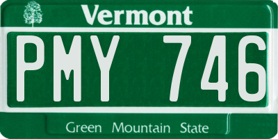 VT license plate PMY746
