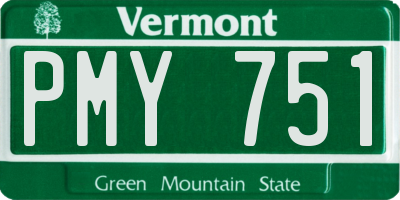 VT license plate PMY751