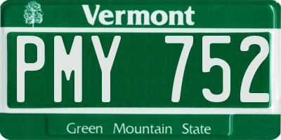 VT license plate PMY752