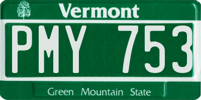 VT license plate PMY753