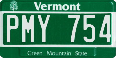 VT license plate PMY754