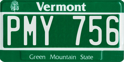 VT license plate PMY756