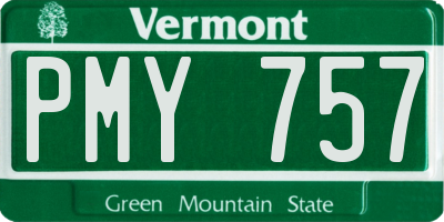 VT license plate PMY757